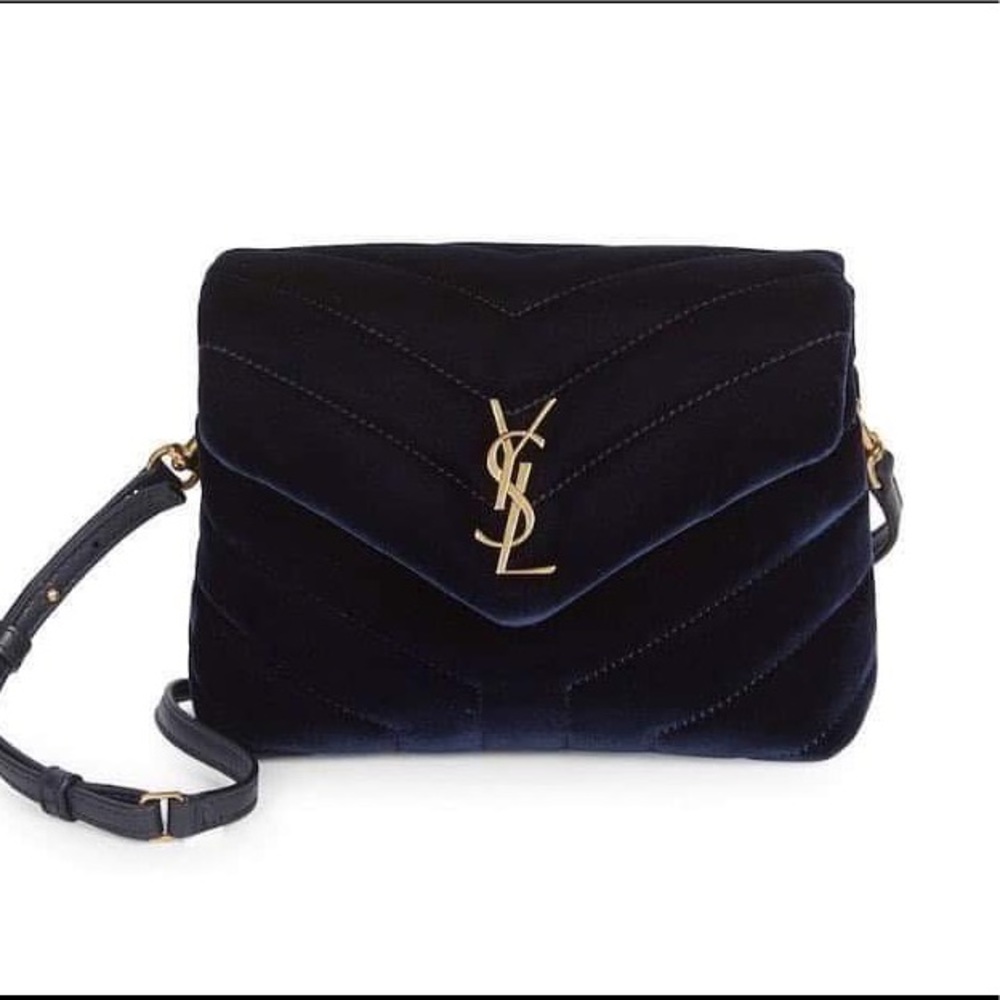 Toy Lou Lou YSL Monogram Velvet Crossbody Bag